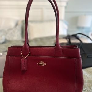 Red coach shoulder bag